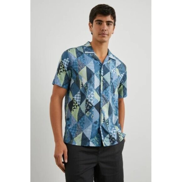 New RAILS  Moreno Shirt Triangle Patchwork Shadow Size L - Picture 14 of 15